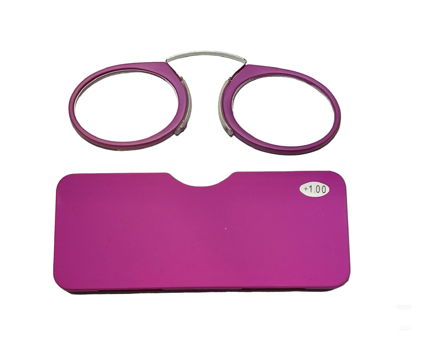 Cute Nose clip mini reading glasses in sturdy acrylic case