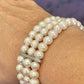 TRIPLE LA PERLE -3 layer fresh water pearl bracelet with elastic strap