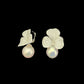 DARLING'S DELIGHT -stunning size 3 leaf clover baroque pearl earring set in 925 Sterling Silver with zirconias