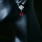 CRIMSON GLORY - White Gold Plated Waterdrop Pendant Earring with crimson cubic zirconia