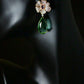 BLOSSOMING LIME - Beautiful Pink Cubic Zirconia Dangle Big Flower Party Earrings