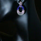 BLUE MOON - Exquisite blue and silver dangling evening earring