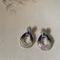 BLUE MOON - Exquisite blue and silver dangling evening earring