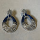 BLUE MOON - Exquisite blue and silver dangling evening earring