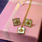 BEE HAPPY -18ct gold plated sea shell bee pendant and earrings set