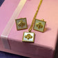 BEE HAPPY -18ct gold plated sea shell bee pendant and earrings set