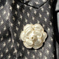 COCO ROSE Rose shaped pearl bracelet or scarf clip in pearl white or charcoal black