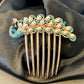 Hair comb bling and pearl peacock