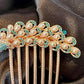 Hair comb bling and pearl peacock