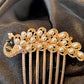 Hair comb bling and pearl peacock