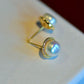 CUPCAKE - The sweetest fresh water pearl stud earring surrounded by glitsy zirconias