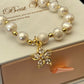 GLAMOUR STAR -Fresh water pearl bracelet with cubic and gold flower