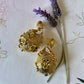 GOLD ROSE BASKET - 24k gold plated pendant clip earrings