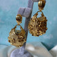 GOLD ROSE BASKET - 24k gold plated pendant clip earrings