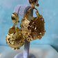 GOLD ROSE BASKET - 24k gold plated pendant clip earrings