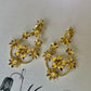 SUNFLOWER POWER - large 24k golden sunflower drop earrings