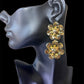 GOLDEN DAISY - lovely large 24k plated pendant earrings