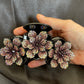 Spectacular large bling hair claw with vibrant flowers