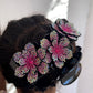 Spectacular large bling hair claw with vibrant flowers