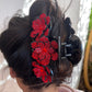 Spectacular large bling hair claw with vibrant flowers