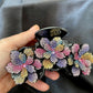 Spectacular large bling hair claw with vibrant flowers