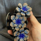 Spectacular large bling hair claw with vibrant flowers