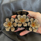 Spectacular large bling hair claw with vibrant flowers