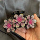 Spectacular large bling hair claw with vibrant flowers