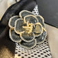 COCO ROSE Rose shaped pearl bracelet or scarf clip in pearl white or charcoal black