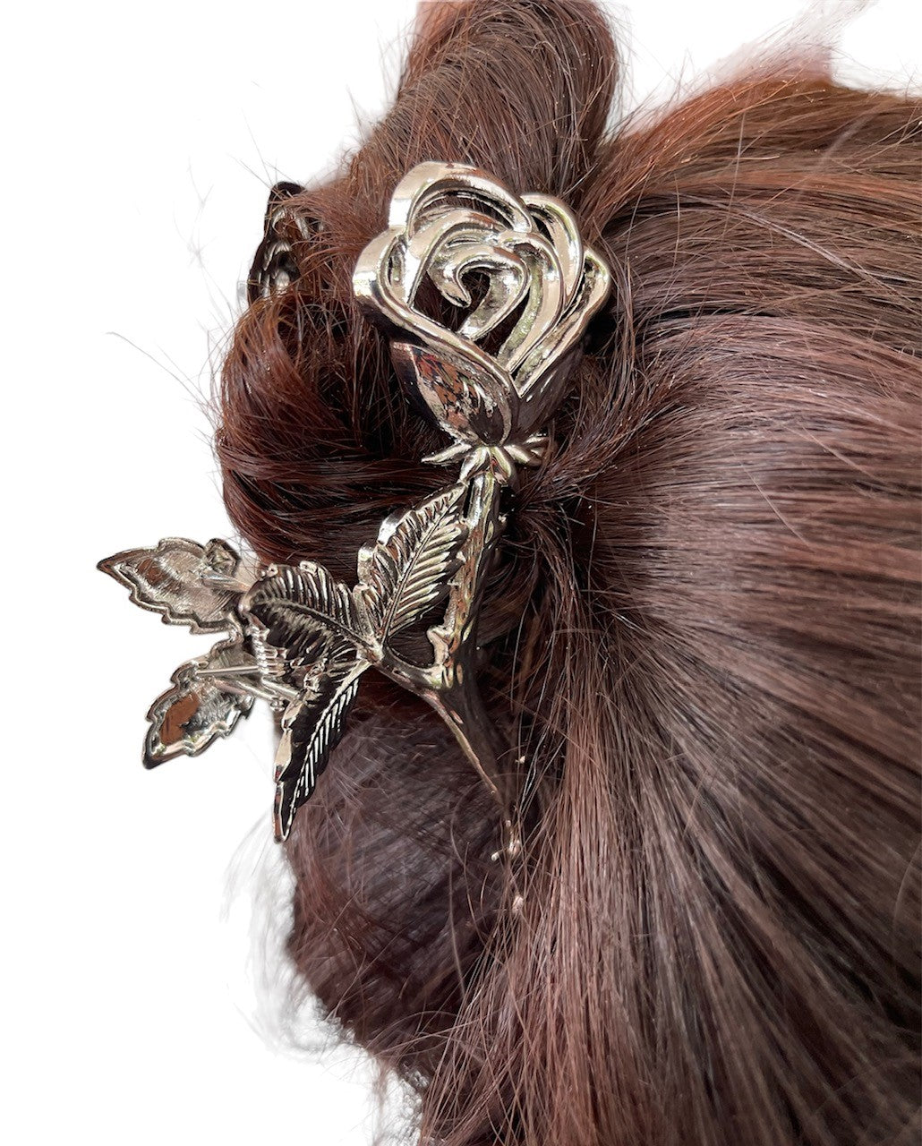 SUMMER ROSE HAIR CLAW - Gold or Silver or Pearl with Gold