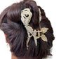 SUMMER ROSE HAIR CLAW - Gold or Silver or Pearl with Gold