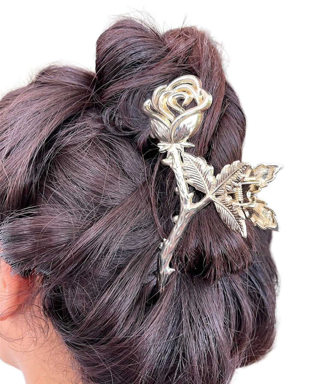 SUMMER ROSE HAIR CLAW - Gold or Silver or Pearl with Gold