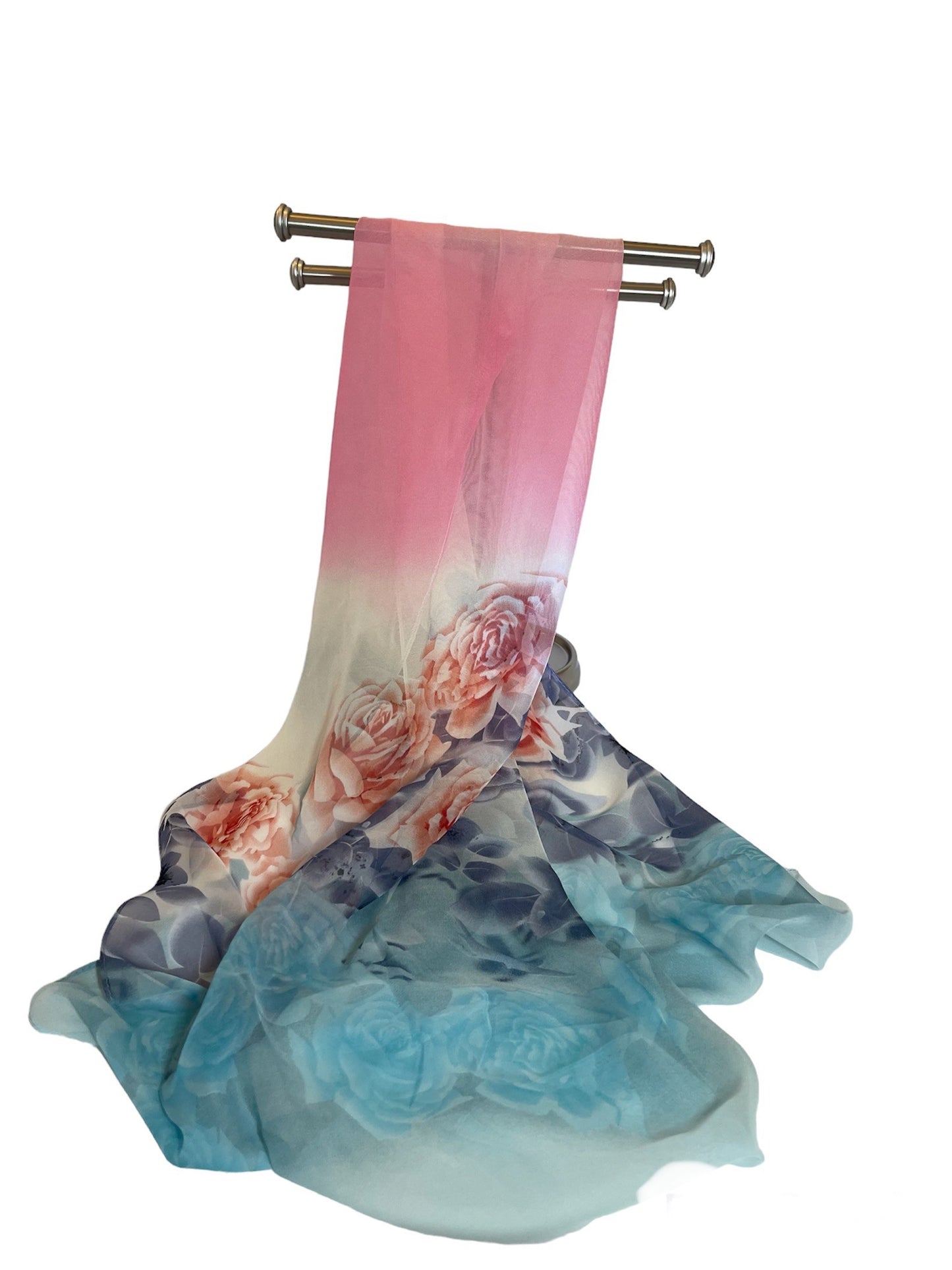 LONG CHIFFON fashion scarves in soft pastel colours with beautiful patterns