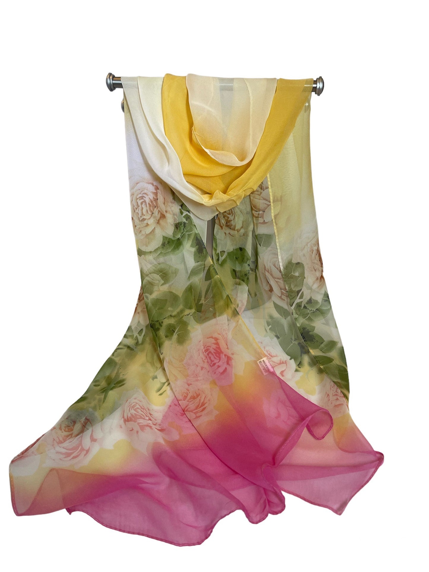 LONG CHIFFON fashion scarves in soft pastel colours with beautiful patterns