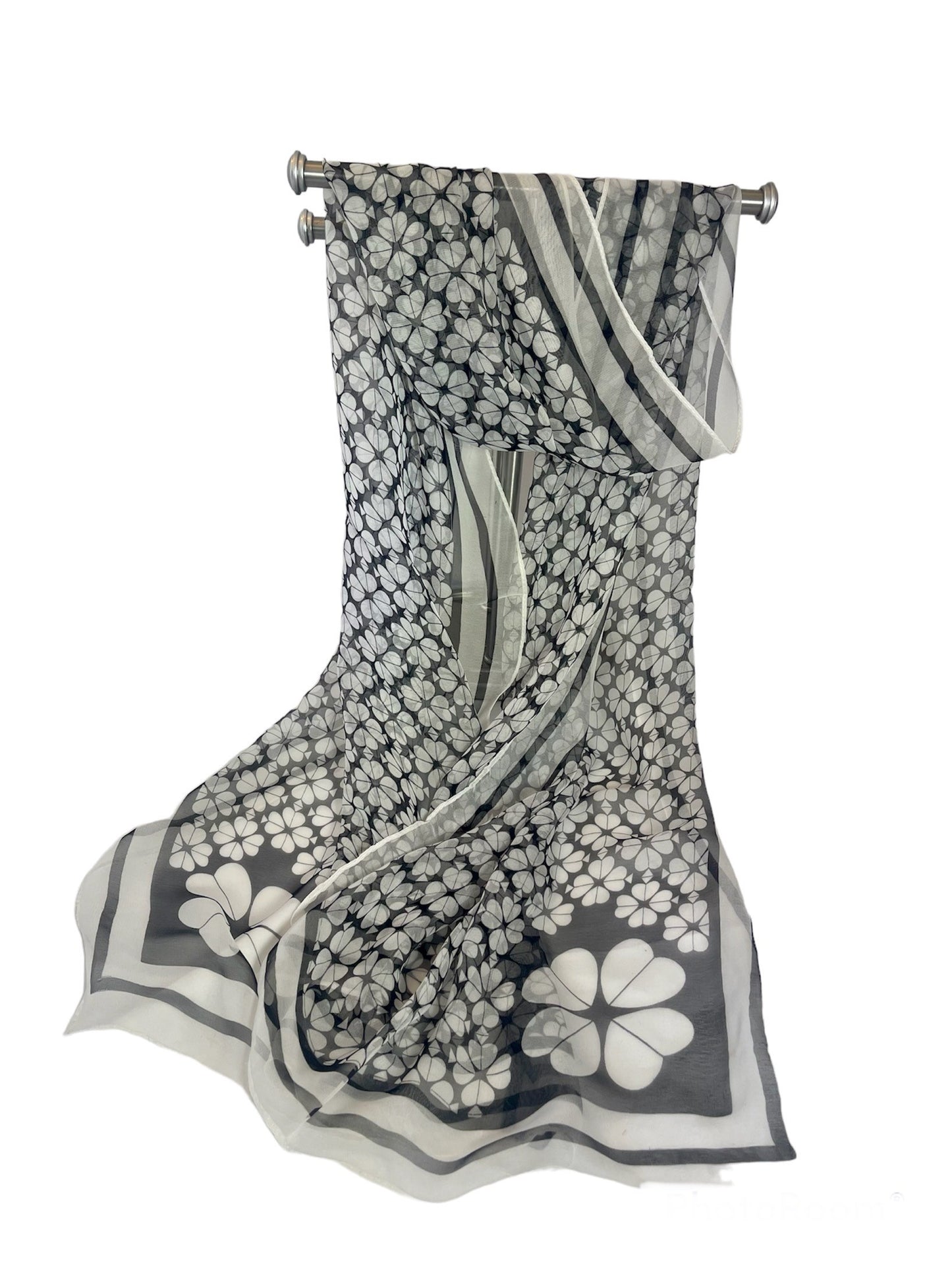 LONG CHIFFON fashion scarves in soft pastel colours with beautiful patterns