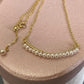 SMILEY FACE Pearl necklace with a tiny row of cubics which is 14 k gold plated