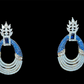 BLUE MOON - Exquisite blue and silver dangling evening earring