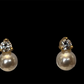 LITTLE TREASURE - Tiny Cubic Zirconia and  freshwater Pearl stud earring