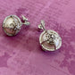 ARCTIC ICE - Large white pearl earring  in a cozy silver wrapping